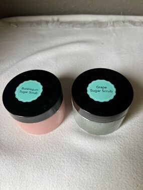 Hand Crafted Dual Sugar Scrub Set Grape and Bubblegum Exfoliant